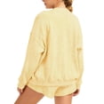 thumbnail image 5 of Lumtrix Women'S 2 Piece Lounge Sets Crew Neck Oversized Sweatshirts Sweat Shorts With Pockets Matching Tracksuit Set Trebdy Casual Outfits Yellow L, 5 of 6