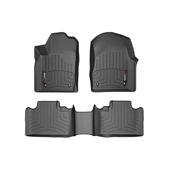 WeatherTech Custom Fit FloorLiners compatible with 2013-2014 Dodge Durango - 1st & 2nd Row, Black