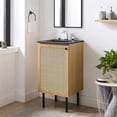 thumbnail image 2 of Modway Chaucer 18" Wood & Rattan Bathroom Vanity in Oak/Black, 2 of 16