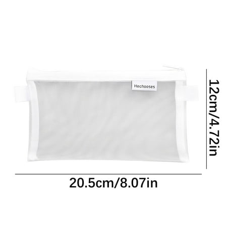 Leodye 1PCS Multi-color Nylon Mesh Pencil Case - Transparent Exquisite Stationery Storage Bag -8.27 inch × 4.72 inch