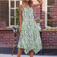thumbnail image 4 of Vestido de Verano para Mujeres sin Mangas Cuello Redondo Impreso Vestido Casual de Bolsillo con Doblado Irregular, Vestido de Poliéster Ligero para la Primavera Y el Verano de Uso Diario, Vacaciones, 4 of 9