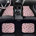 thumbnail image 3 of Pzuqiu Pink Strawberry Car Floor Mats All Weather Anti Slip Driver Seat, Car Steering Wheel Cover Passenger Seat and Rear Floor Mats Easy Installation for SUV, Vans,Sedan,Trucks, 3 of 6