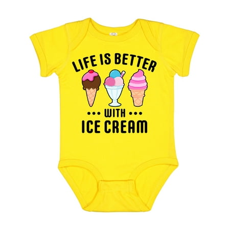 

Inktastic Life is Better with Ice Cream Gift Baby Boy or Baby Girl Bodysuit