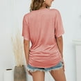 thumbnail image 4 of ECZHAW Womens Short Sleeve V Neck Tops with Side Shirring Loose Fit Shirts,, 4 of 6