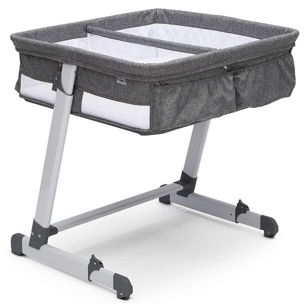 Delta Grey Bedside Baby Bedside Sleeper For Twins Walmart