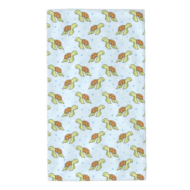 Balery Cartoon Sea Turtle Toalla de Microfibra Premium con Estampado – 27.5x16 pulgadas, Alta Absorción, Suave y Aterciopelada, Secado Rápido