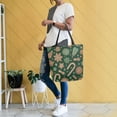 thumbnail image 6 of Open Top Canvas Tote Bag with Zipper Reusable Shopping Bag 13.5x15" Roomy Carryall Candy Canes Pattern, 6 of 9