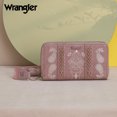 thumbnail image 3 of Wrangler Wristlet Wallet for Women, Vegan Leather Checkbook Wallet, RFID Paisley Designer Woman Wallet, Pink, 3 of 7