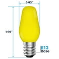 thumbnail image 4 of Luxrite 12-Pack C7 LED Yellow Replacement Light Bulbs for String Lights 0.5W Colored Bulb Enclosed Fixture Rated UL E12 Indoor Outdoor, 4 of 7