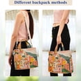thumbnail image 4 of FORMRS Womens Corduroy Tote Bag Crossbody Shoulder Handbag with Pocket, Pink Cityscape Painting, 4 of 7