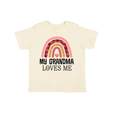 

Inktastic My Grandma Loves Me Girls Rainbow Gift Toddler Toddler Girl T-Shirt