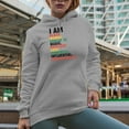 thumbnail image 2 of I Am Black Woman, Educated, Magic, Resilient, Black History Month Merch Gift, Heather Grey Hooded Sweatshirt or Hoodie, Large, 2 of 5