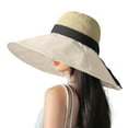 thumbnail image 3 of Kcolen Mens Sun Hats for Big Heads Stylish Wide Brim Sun Hat for Women with Adjustable Chin Strap and Decorative Bow for Outdoor Travel, 3 of 6