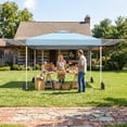 thumbnail image 4 of Costway 10x17 FT Pop Up Canopy Tent with Dual Adjustable Awnings, Silver-Coated Fabric Blue, 4 of 11