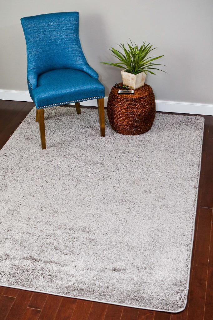 Persian Rugs Shag 700 Grey Area Rug 4x5