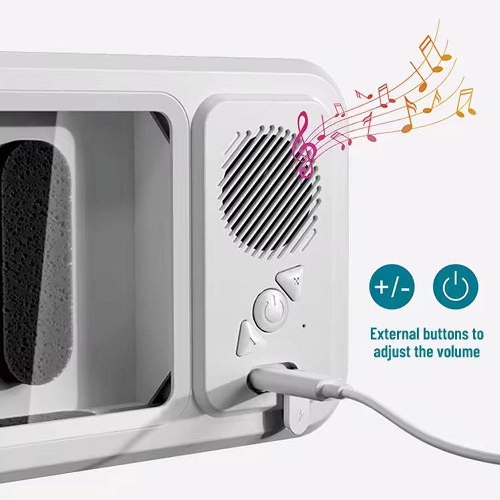 Waterproof Phone Case with Built-in Speaker, Anti-Fog Shower Phone Holder Stand with Wireless Bluetooth Speaker for Bathroom Bathtub Kitchen Wall Mirror