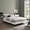 White, variant on Modway Loryn Queen Vinyl Bed Frame with Round Splayed Legs in White