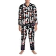thumbnail image 3 of Hirioo Geometric Sports Energetic Burst for Men's Pajama Sets 2 Piece Pjs Men's Long-Sleeved Pajama Set Button Down Sleepwear,S-XXL-Large, 3 of 7