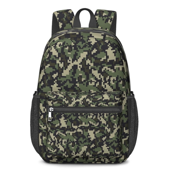 17 Inch Lightweight Backpack,PVC Waterproof Oxford Fabric, Ergonomically Designed, with Large Capacity, Camouflage Print