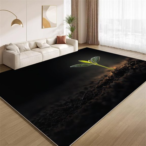 Green Plants Botanical Area Rugs, Nature Carpet, Washable Non Slip Low Pile Soft Rug for Entryway Foyer Kitchen Living Room Bedroom Decor Mat 2ftx3ft