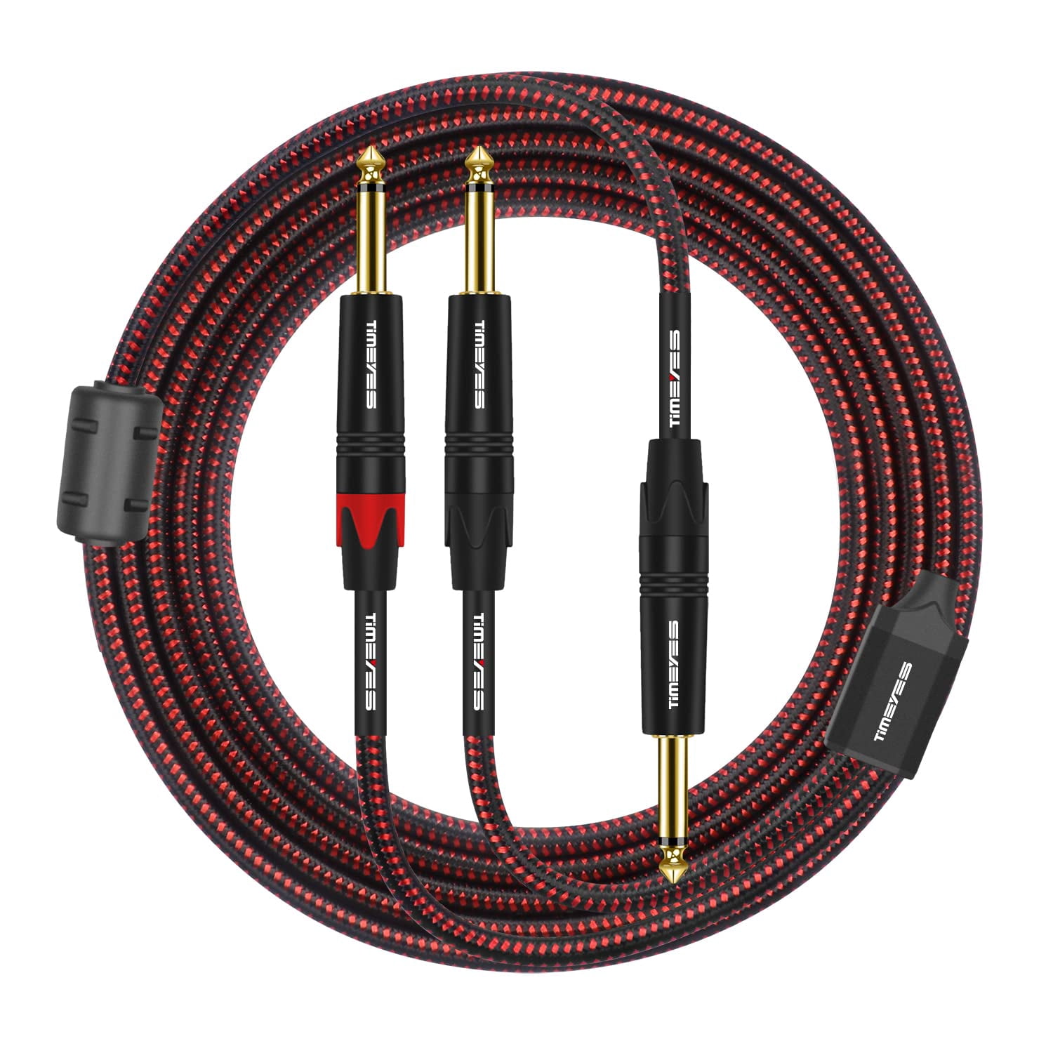 Câble Y Guitare 20 Cm - 1x6.35mm Femelle Vers 2x6.35mm Femelle - Pour Ampli Ou Casque