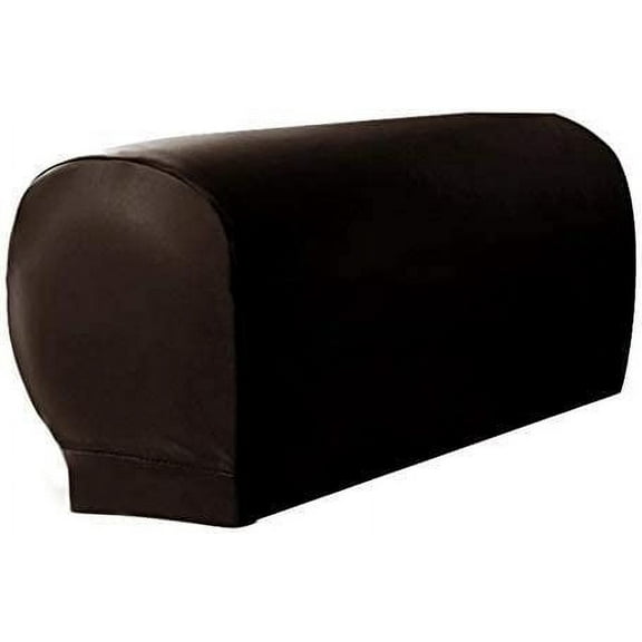 Nvzi PU Leather Sofa Cover, Waterproof Sofa Armrest Cover Arm Guard Sleeve Elastic(2pcs/cet,Brown)