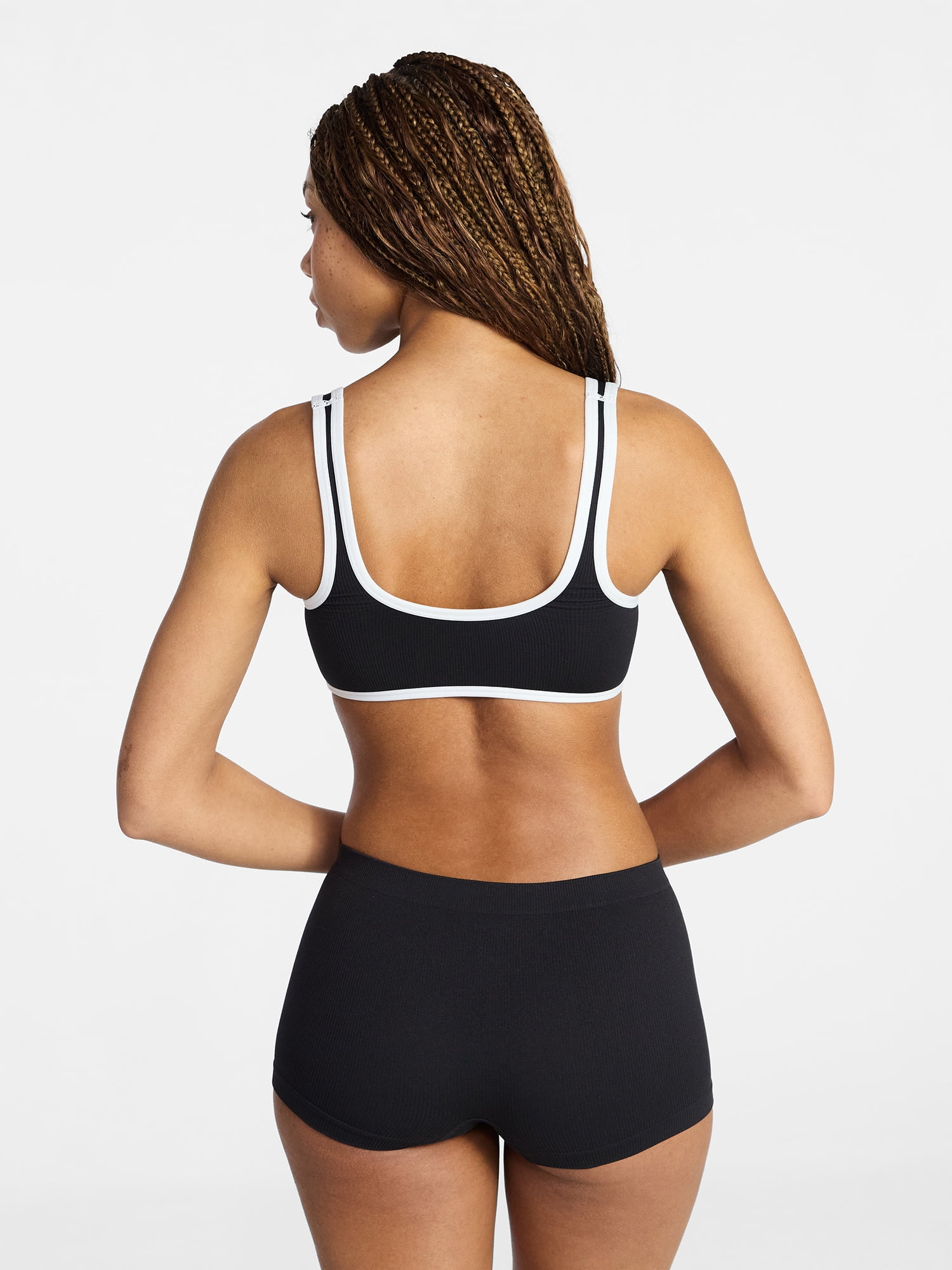 No Boundaries Seamless Scoop Neck Bralette & Boyshort Set, 2-Piece, Women's XS-XXXL
