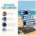 thumbnail image 3 of Ostrich The Heavy-Duty Backpacker Portable Reclining Beach Chair with Face Hole, Stripe, 3 of 13