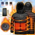 thumbnail image 2 of Odeerbi Kids Boys Girls Heated Jacket Winter Thermal Heated Coat with Power Bank Kids Plus Size USB Intelligent Constant Temperature Windproof Coat Kids Clothes Black, 2 of 9