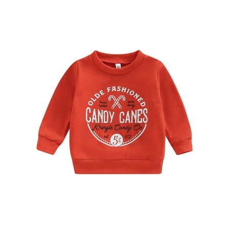 

Sunisery Kid Christmas Sweatshirts Long Sleeve Round Neck Letters Street Loose Tops