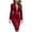 Wine, variant on Ruimatai Women's V-Neck Bodycon Dress Long Sleeve Mini Solid Casual Party Wear Elegant Comfortable Stretchy
