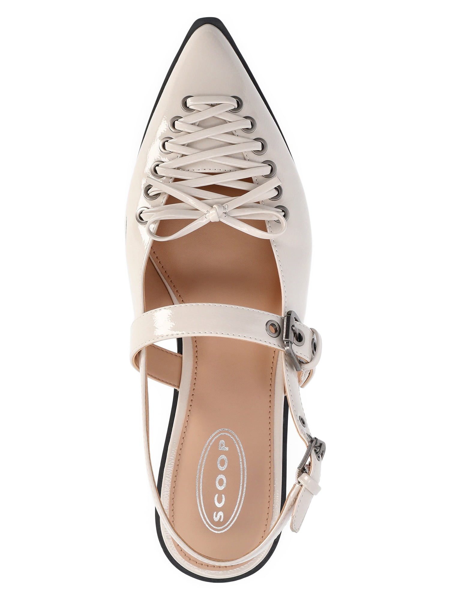 Scoop Women's Patent Faux Leather Corset Flats