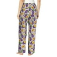 thumbnail image 3 of Goofa Plum Printed Soft Pajama Pants for Women, Wide Leg Comfy Casual Lounge Yoga Pants-Medium, 3 of 9