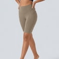 thumbnail image 2 of HomeDM Women's Biker Shorts with Pockets High Waisted Lounge Yoga Shorts Pants for Workout Casual Khaki XL, 2 of 8