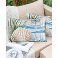 thumbnail image 6 of Summer Ocean Throw Pillow Cover 20 x 30 Inch Decorative Pillow Cover Nautical Sea Shell Coral Wave Lumbar Pillowcase Seasonal Rectangle Cushion Case for Couch Sofa Bed Living Room, 6 of 7