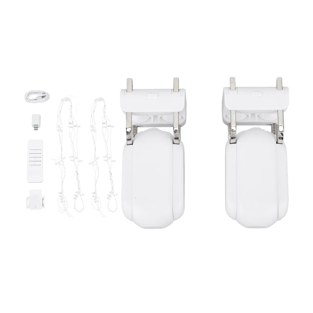 Ouvre-rideaux Automatique 2 Pcs, Ouvre-Triangle à Rideau Intelligent Sans Fil App Automatise le Contrôle de la Minuterie Ouvre-Triangle à Rideau électrique Compatible pour Assistant de Lunettes