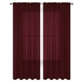 thumbnail image 2 of Decotex 2 Piece Elegant Solid Sheer Window Curtain Panels Treatment Drapes (55" X 108", Burgundy), 2 of 2