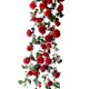 thumbnail image 2 of 1.8 m Vides de rosas artificiales Flores de seda falsas Guirnaldas Colgando Rosa Telón de fondo de boda Oficina en casa Decoración de arco Kearding HA1071-03B, 2 of 6