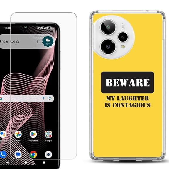 Phone Case for ATT Verge 2 5G, with Screen Protector, by OneToughShield - Laughter