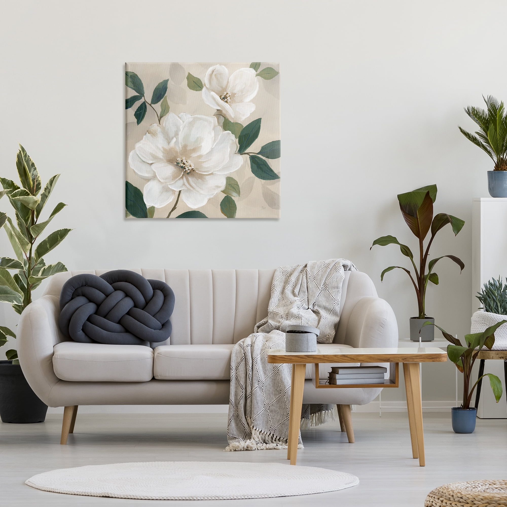 Stupell Industries Serene White Magnolia Study Canvas Wall Art, design by Nan