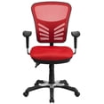 thumbnail image 5 of Emma + Oliver Mid-Back Red Mesh Multifunction Ergonomic Office Chair with Adjustable Arms, 5 of 10