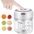 thumbnail image 1 of Picadora de ajo eléctrica, picadora de verduras de 250 ml, picadora de alimentos, mini picadora de ajo USB, picadora de cebolla, procesador de alimentos pequeño portátil para ajo, jengibre, chile y, 1 of 8