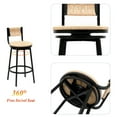 thumbnail image 6 of Spaco Swivel Bar Stools Set of 2, Paper Rope Handwoven Bar Stools with Back, Rustic Round Counter Chairs for Dining Room, Kitchen Island, Yellow, 6 of 9