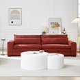 thumbnail image 4 of Tabaray 105" Sectional Couch Sofa, Modern 3 Seat Couch with  Cushion and Inclined Backrest, Comfy Loveseat Sofa Beige Couch for Living Room, Bedroom, Office, Home Sofa Set Red, 4 of 7