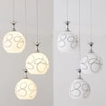thumbnail image 5 of Kiven H-Type Track Lighting, 3-Light Modern Halo Track Pendant Light with Glass Shade, Track Light Pedant with 39.4" Cord for Bedroom Kitchen Island Home Lighting, 5 of 7