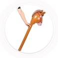 thumbnail image 3 of Palos de animales inflables para niños, globo con forma de cabeza de caballo, martillo inflable para fiestas de cumpleaños temáticas, decoración del hogar, color marrón claro, 3 of 7