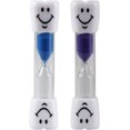 thumbnail image 1 of 2 piezas de aproximadamente 3 minutos de reloj de arena colorido con cara sonriente Reloj de arena Reloj de arena para niños (azul y morado), 1 of 3