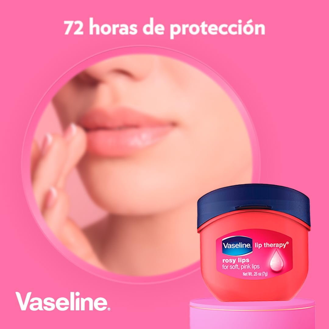 Vaseline Lip Therapy Tinted Lip Balm Mini, Rosy,0.25 Ounce (Pack Of 8)