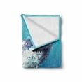 thumbnail image 2 of Shark Soft Flannel Fleece Throw Blanket, Digital Psychedelic Mammal Droplets Scary Atlantic Beast Abstract Artwork, Cozy Plush for Indoor and Outdoor Use, 50" x 60", Blue Grey, by Ambesonne, 2 of 6