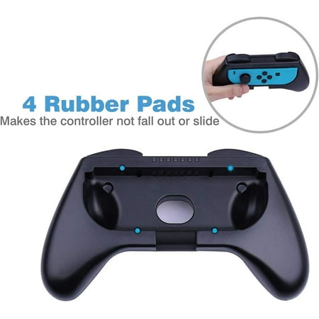 HEYSTOP Wheel Controller for Nintendo Switch & Switch OLED Model 2021 (4 Pack) Joy Con Controller Grip and Switch Steering Wheel for Mario Kart (Black)